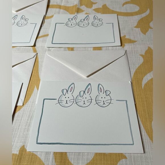10+ NEW Easter Bunny Blank Notecard Set BONUS Pastel Easter Bunny Confetti - Picture 6 of 10